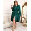 image:imageEkouaer Plus Size Robes for Women Soft Bathrobe V Neck Soft Maternity RobeLake Green