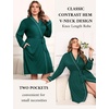 image:imageEkouaer Plus Size Robes for Women Soft Bathrobe V Neck Soft Maternity RobeLake Green