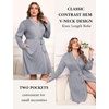 image:imageEkouaer Plus Size Robes for Women Soft Bathrobe V Neck Soft Maternity RobeLight Gray