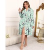 image:imageEkouaer Plus Size Robes for Women Soft Bathrobe V Neck Soft Maternity RobeLight Green Flowers