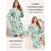 image:imageEkouaer Plus Size Robes for Women Soft Bathrobe V Neck Soft Maternity RobeLight Green Flowers