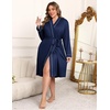 image:imageEkouaer Plus Size Robes for Women Soft Bathrobe V Neck Soft Maternity RobeNavy Blue