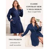 image:imageEkouaer Plus Size Robes for Women Soft Bathrobe V Neck Soft Maternity RobeNavy Blue