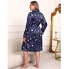 image:imageEkouaer Plus Size Robes for Women Soft Bathrobe V Neck Soft Maternity RobeNavy Silhouette Floral