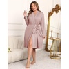 image:imageEkouaer Plus Size Robes for Women Soft Bathrobe V Neck Soft Maternity RobePink