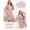 image:imageEkouaer Plus Size Robes for Women Soft Bathrobe V Neck Soft Maternity RobePink