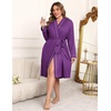 image:imageEkouaer Plus Size Robes for Women Soft Bathrobe V Neck Soft Maternity RobePurple