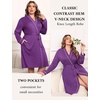 image:imageEkouaer Plus Size Robes for Women Soft Bathrobe V Neck Soft Maternity RobePurple