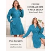 image:imageEkouaer Plus Size Robes for Women Soft Bathrobe V Neck Soft Maternity RobeTeal