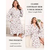 image:imageEkouaer Plus Size Robes for Women Soft Bathrobe V Neck Soft Maternity RobeWhitePink Flowers