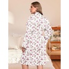 image:imageEkouaer Plus Size Robes for Women Soft Bathrobe V Neck Soft Maternity RobeWhitePink Flowers