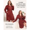 image:imageEkouaer Plus Size Robes for Women Soft Bathrobe V Neck Soft Maternity RobeWine Red