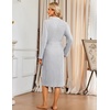 image:imageEkouaer Robe for Women Long Knit Kimono Bathrobe Soft Lightweight SleepwearLight Gray