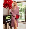 image:imageEkouaer Robe for Women Long Knit Kimono Bathrobe Soft Lightweight SleepwearWine Red