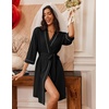 image:imageEkouaer Robes for Women 34 Sleeve Knee Length Bathrobe with PocketsBlack