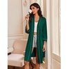image:imageEkouaer Robes for Women 34 Sleeve Knee Length Bathrobe with PocketsDark Green