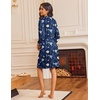 image:imageEkouaer Robes for Women 34 Sleeve Knee Length Bathrobe with PocketsFloral Navy