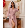 image:imageEkouaer Robes for Women 34 Sleeve Knee Length Bathrobe with PocketsMisty Rose