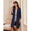 image:imageEkouaer Robes for Women 34 Sleeve Knee Length Bathrobe with PocketsNavy Blue