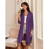 image:imageEkouaer Robes for Women 34 Sleeve Knee Length Bathrobe with PocketsPurple