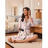 image:imageEkouaer Robes for Women 34 Sleeve Knee Length Bathrobe with PocketsStriped Wine Bottle
