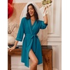 image:imageEkouaer Robes for Women 34 Sleeve Knee Length Bathrobe with PocketsTurquoise