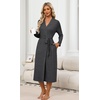 image:imageEkouaer Robes for Women Lightweight Long Bathrobe Soft Knit Bath Robe S2XLDark Heather Gray