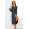 image:imageEkouaer Robes for Women Lightweight Long Bathrobe Soft Knit Bath Robe S2XLDark Heather Gray