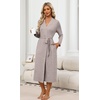 image:imageEkouaer Robes for Women Lightweight Long Bathrobe Soft Knit Bath Robe S2XLKhaki