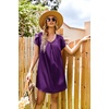 image:imageEkouaer Satin Nightgowns for Women Short Sleeve VNeck Silk Sleep ShirtPurple