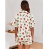 image:imageEkouaer Satin Pajama Set for Women 2 Piece Pj Sets Short Sleeve SleepwearLight ApricotCandy Cane