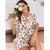 image:imageEkouaer Satin Pajama Set for Women 2 Piece Pj Sets Short Sleeve SleepwearLight ApricotCandy Cane