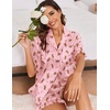 image:imageEkouaer Satin Pajama Set for Women 2 Piece Pj Sets Short Sleeve SleepwearPinkCookie Man