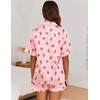 image:imageEkouaer Satin Pajama Set for Women 2 Piece Pj Sets Short Sleeve SleepwearPinkCookie Man