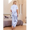 image:imageEkouaer Silk Pajamas for Womens Set 2 Piece Fall Pjs Button Down SleepwearBlue Striped