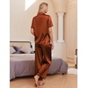 image:imageEkouaer Silk Pajamas for Womens Set 2 Piece Fall Pjs Button Down SleepwearCaramel
