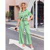 image:imageEkouaer Silk Pajamas for Womens Set 2 Piece Fall Pjs Button Down SleepwearGreen White Stripe