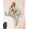image:imageEkouaer Silk Pajamas for Womens Set 2 Piece Fall Pjs Button Down SleepwearLight Green