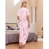 image:imageEkouaer Silk Pajamas for Womens Set 2 Piece Fall Pjs Button Down SleepwearPink Leopard