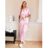 image:imageEkouaer Silk Pajamas for Womens Set 2 Piece Fall Pjs Button Down SleepwearPink White Stripe
