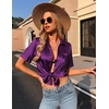 image:imageEkouaer Silk Pajamas for Womens Set 2 Piece Fall Pjs Button Down SleepwearPurple