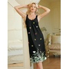 image:imageEkouaer Sleeveless Womens Nightgown Full Slip Nightdress Calf LengthBlack Butterfly