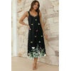 image:imageEkouaer Sleeveless Womens Nightgown Full Slip Nightdress Calf LengthBlack Butterfly