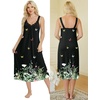 image:imageEkouaer Sleeveless Womens Nightgown Full Slip Nightdress Calf LengthBlack Butterfly