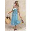 image:imageEkouaer Sleeveless Womens Nightgown Full Slip Nightdress Calf LengthBlue Flower