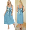 image:imageEkouaer Sleeveless Womens Nightgown Full Slip Nightdress Calf LengthBlue Flower