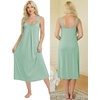 image:imageEkouaer Sleeveless Womens Nightgown Full Slip Nightdress Calf LengthLight Green