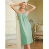 image:imageEkouaer Sleeveless Womens Nightgown Full Slip Nightdress Calf LengthLight Green