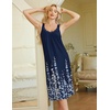image:imageEkouaer Sleeveless Womens Nightgown Full Slip Nightdress Calf LengthNavy Blue Floral