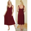 image:imageEkouaer Sleeveless Womens Nightgown Full Slip Nightdress Calf LengthWine Red